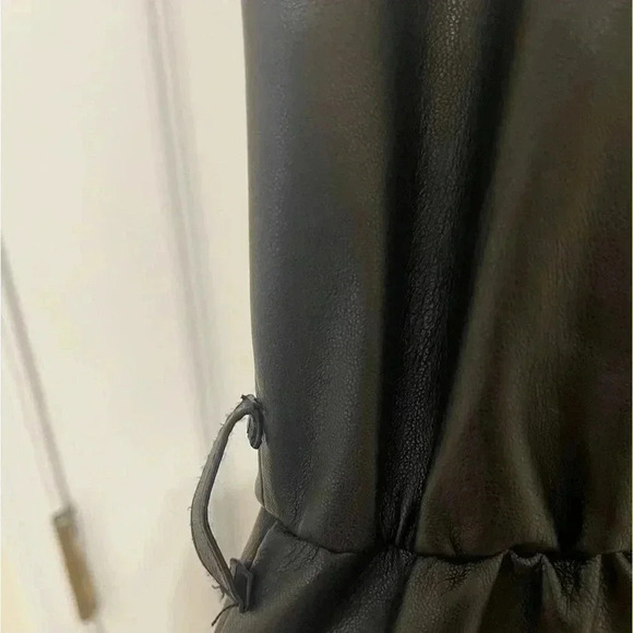 ZARA Faux Leather Cropped Girls Sleeveless Jumpsuit Sz 11/12 Buttery Soft - Picture 10 of 16